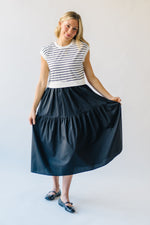 The Albertson Striped Midi Dress in Black