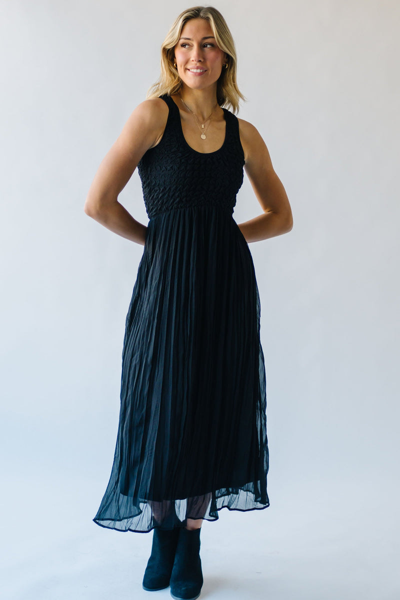 The Textie Textured Tank Maxi Dress in Black