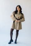 The Kellett Button-Up Puff Sleeve Dress in Taupe