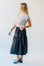 The Albertson Striped Midi Dress in Black