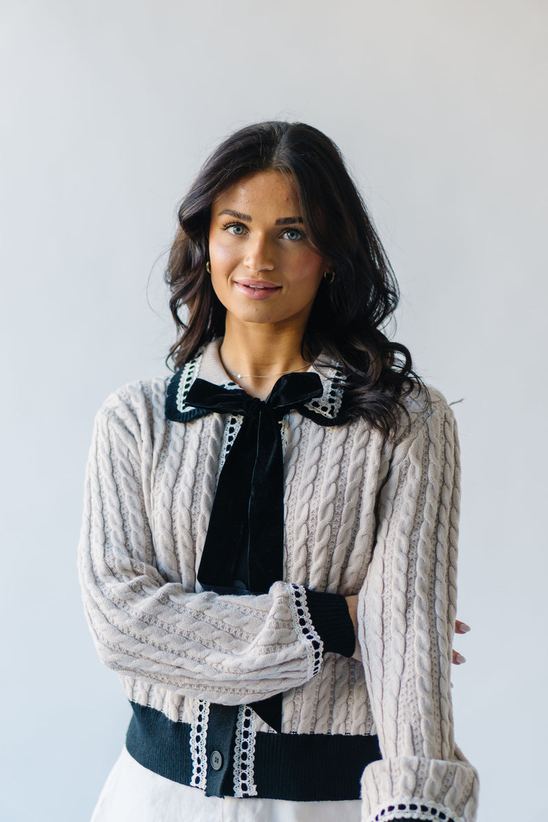 The Canterini Cable Knit Cardigan in Ivory