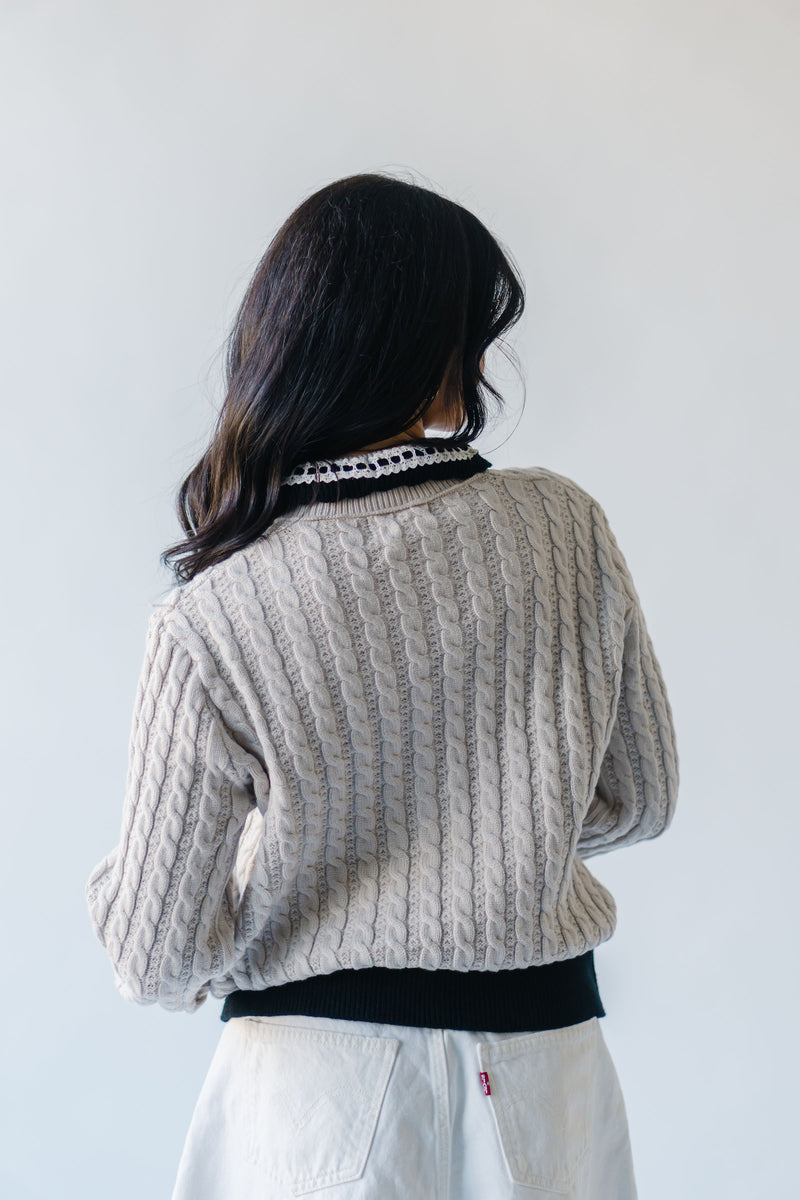 The Canterini Cable Knit Cardigan in Ivory