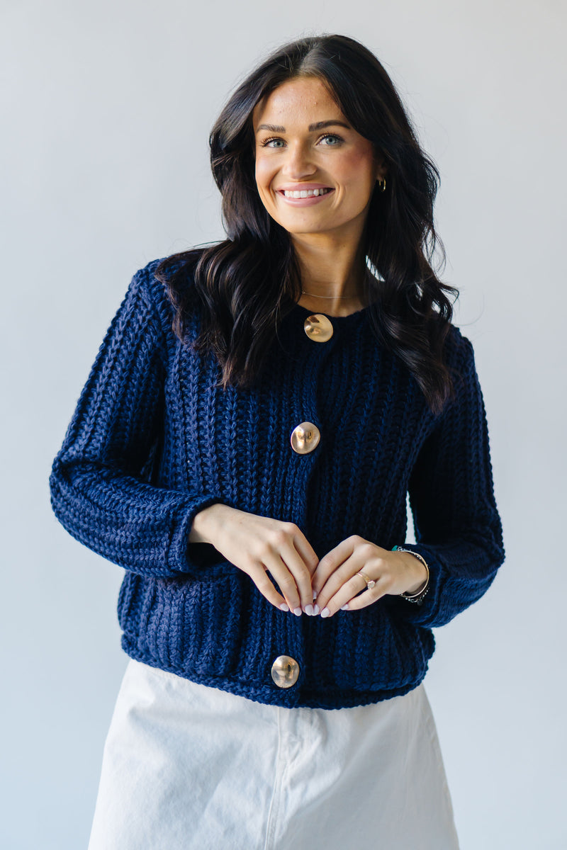 The Swalberg Knit Cardigan in Navy