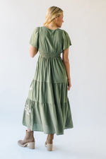 The Radford Embroidered Maxi Dress in Olive