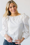 The Vaela Pearl Detail Blouse in Off White