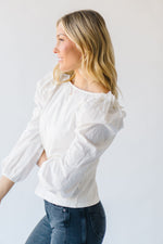 The Vaela Pearl Detail Blouse in Off White