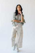 The Tarver High Waisted Contrast Stitch Pant in Ivory