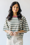 The Peraza Contrast Striped Tee in Olive + Rose