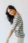 The Peraza Contrast Striped Tee in Olive + Rose