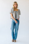 The Vasquez Striped Peasant Blouse in Blue