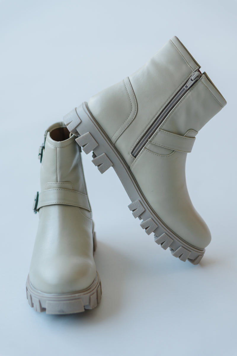 Seychelles: Unbroken Leather Boot in Off White