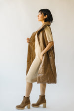 The Hanni Pleather Puffer Vest in Brown