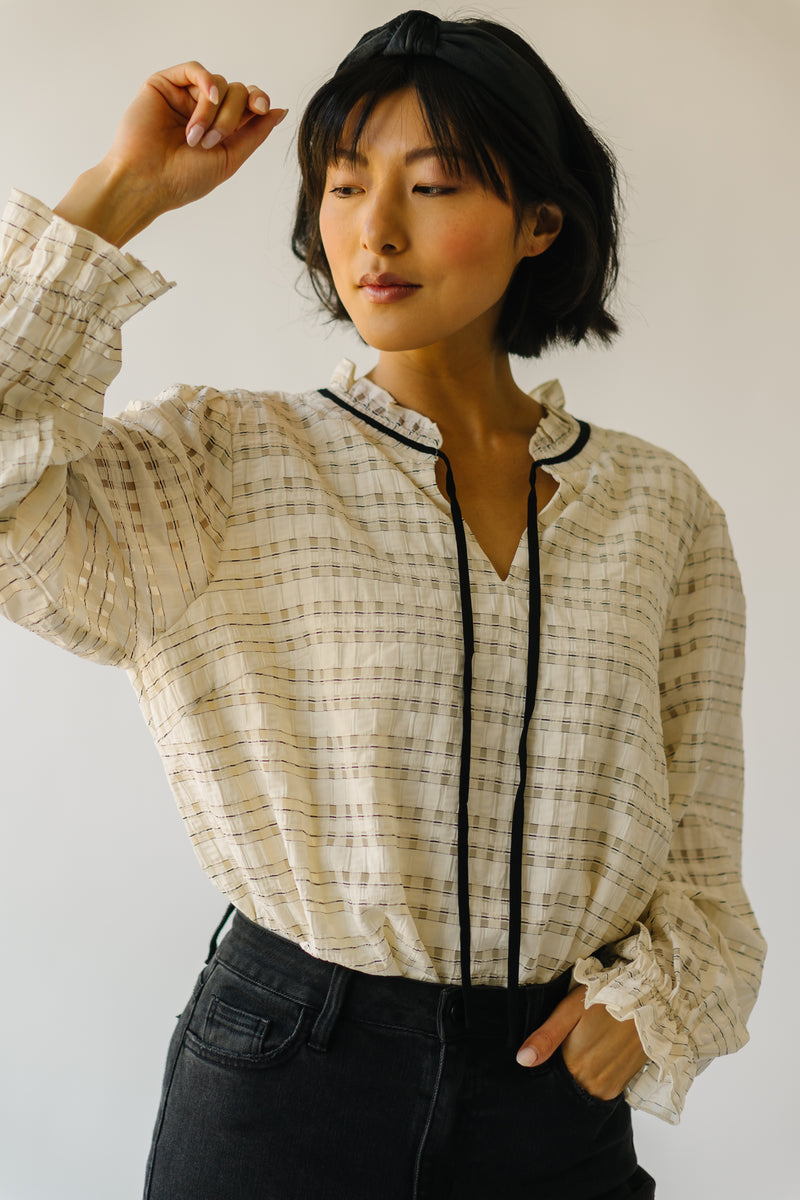 The Ayers Ruffle Detail Blouse in Cream