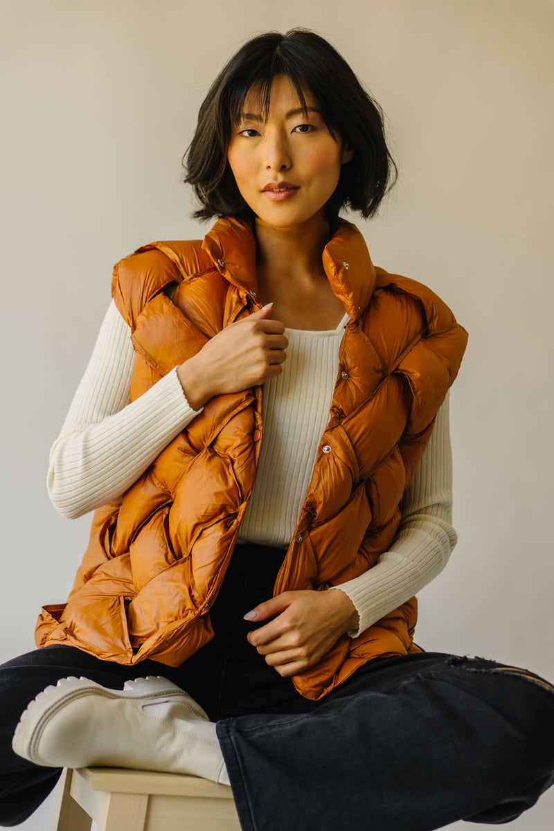 The Carrigan Puffer Vest in Camel