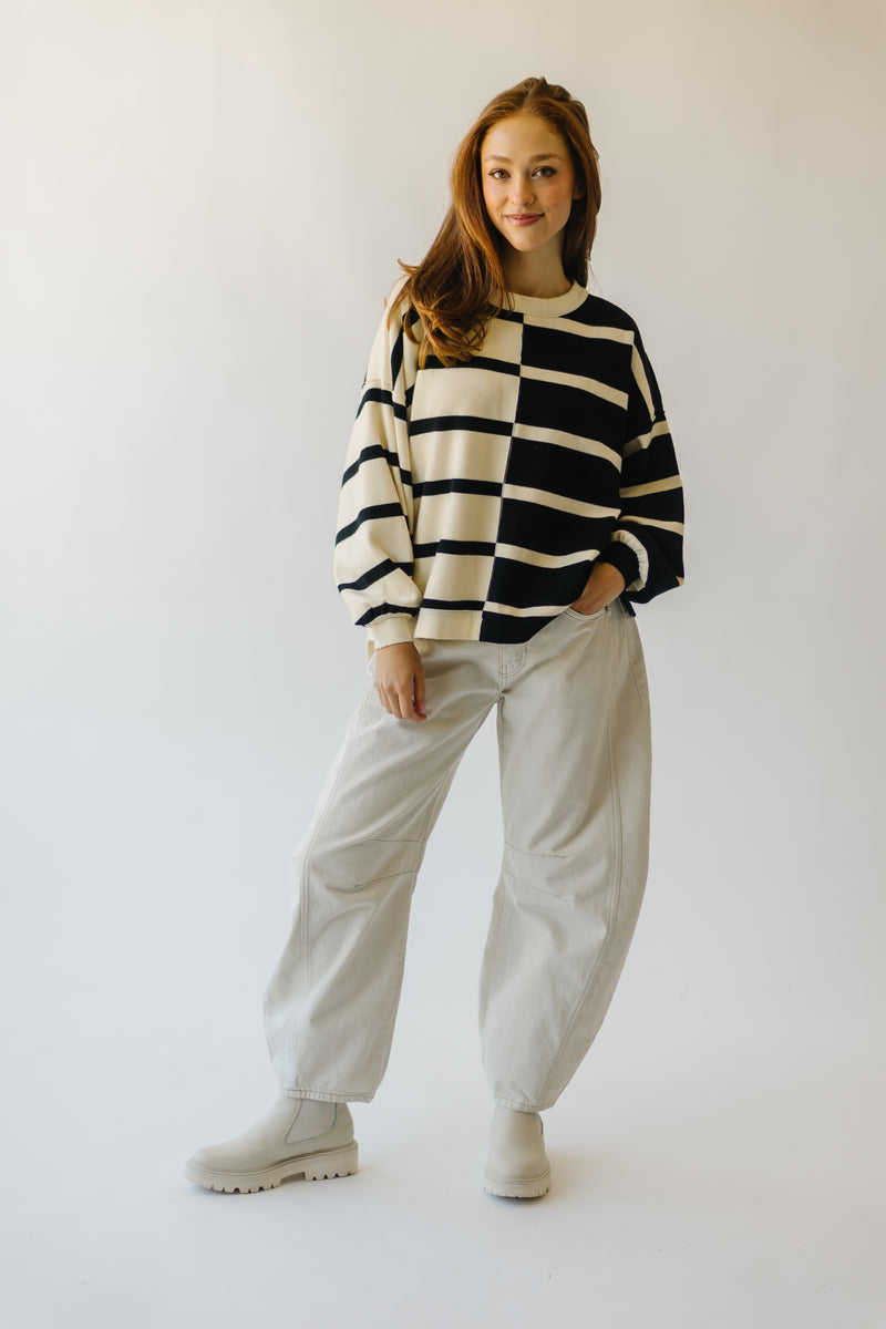 The Lanark Striped Sweater in Black + Cream