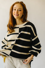 The Lanark Striped Sweater in Black + Cream