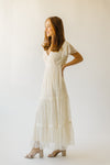 The Darlene Lace Detail Maxi Dress in Ivory