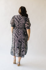 The Takita Paisley Patterned Midi Dress in Black