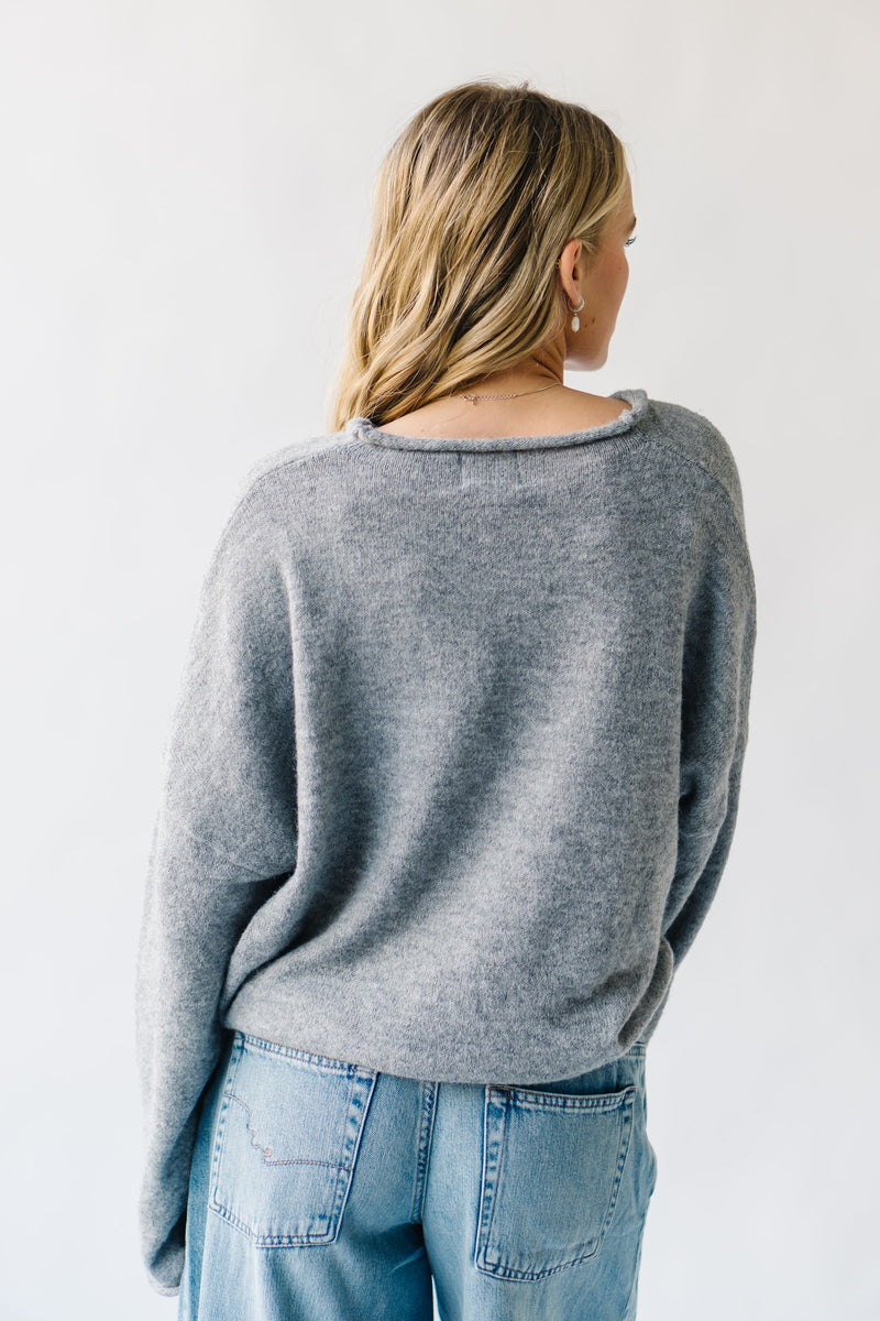 The Riggs Button-Down Sweater in Heather Grey