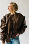 The Murphy Faux Leather Jacket in Brown