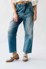 The Ellett High Rise Barrel Jean in Westcott Navy