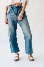 The Ellett High Rise Barrel Jean in Westcott Navy