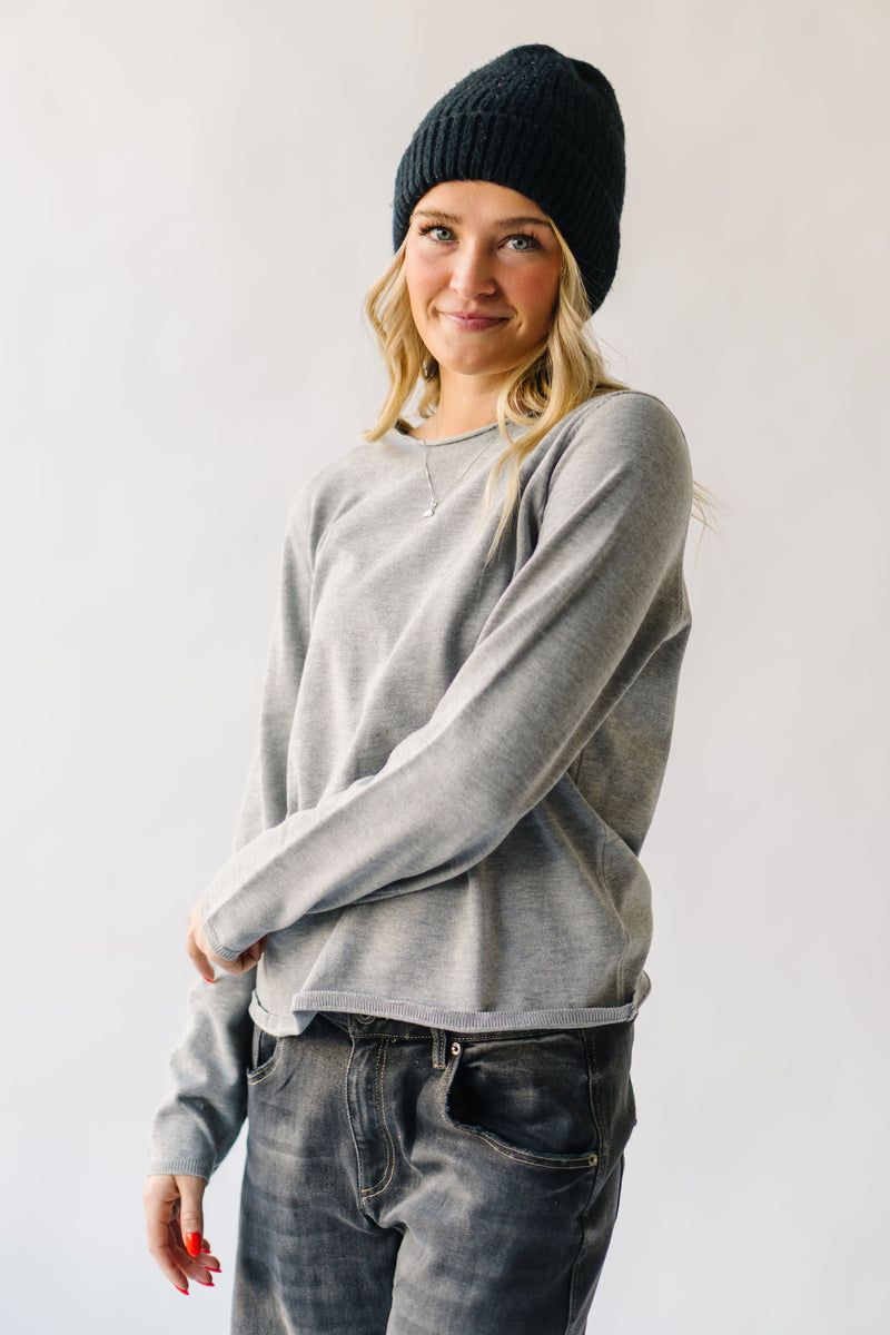 The Emil Lightweight Sweater in Heather Grey