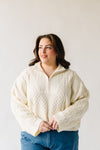 The Rossland Cropped Half Zip Sweater in Cream