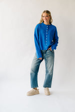 The Riggs Button-Down Sweater in Royal Blue