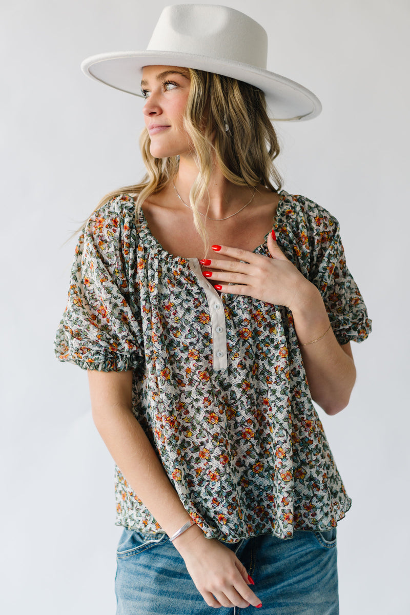 Free People: Astra Peasant Top in Daisy Combo