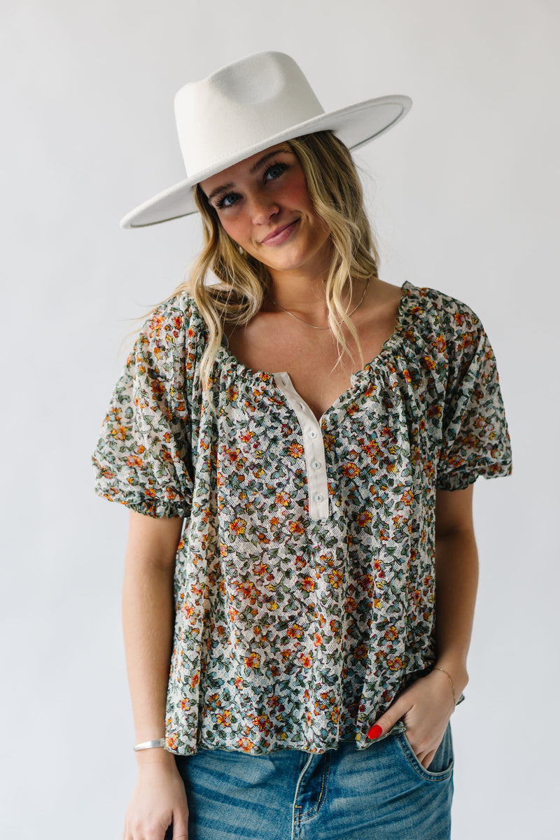 Free People: Astra Peasant Top in Daisy Combo