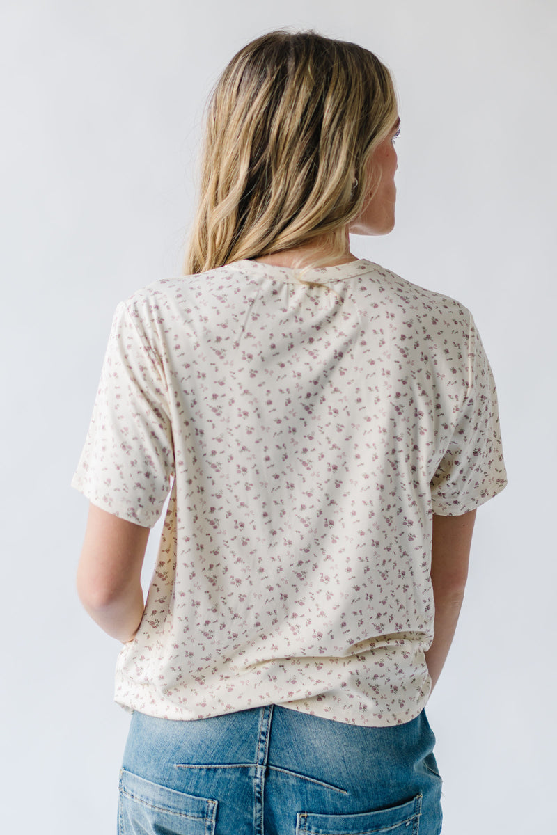 The Krabill Printed Floral Tee in Cream