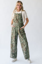 The Crestone Wide Leg Overall in Olive Floral