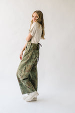 The Crestone Wide Leg Overall in Olive Floral