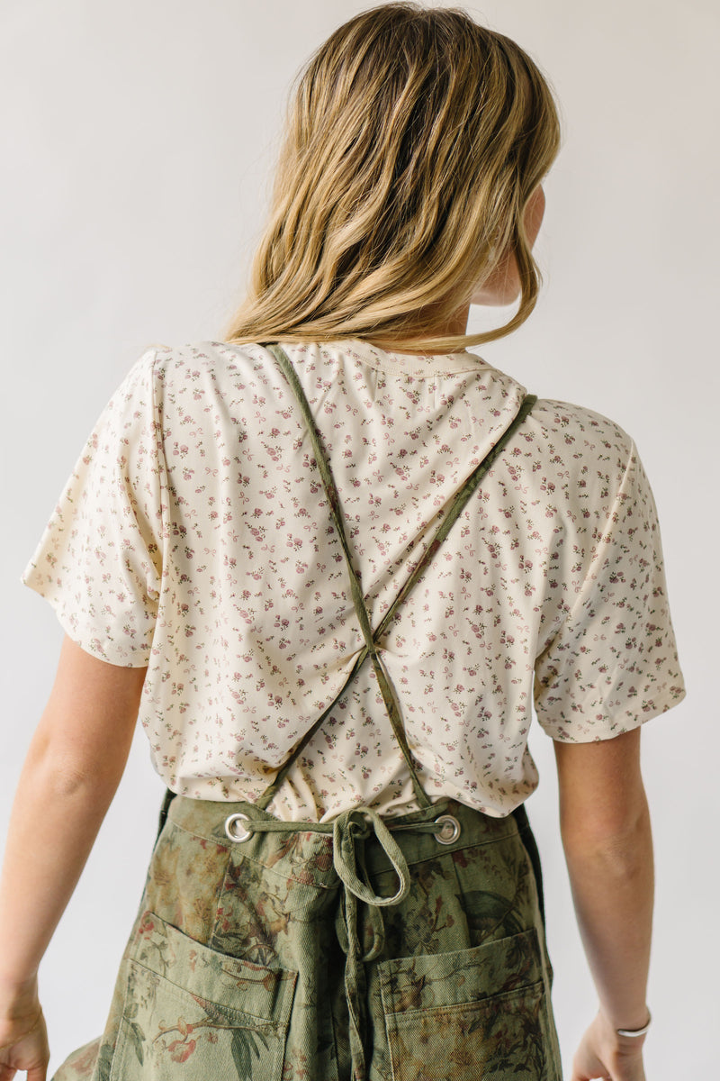 The Crestone Wide Leg Overall in Olive Floral