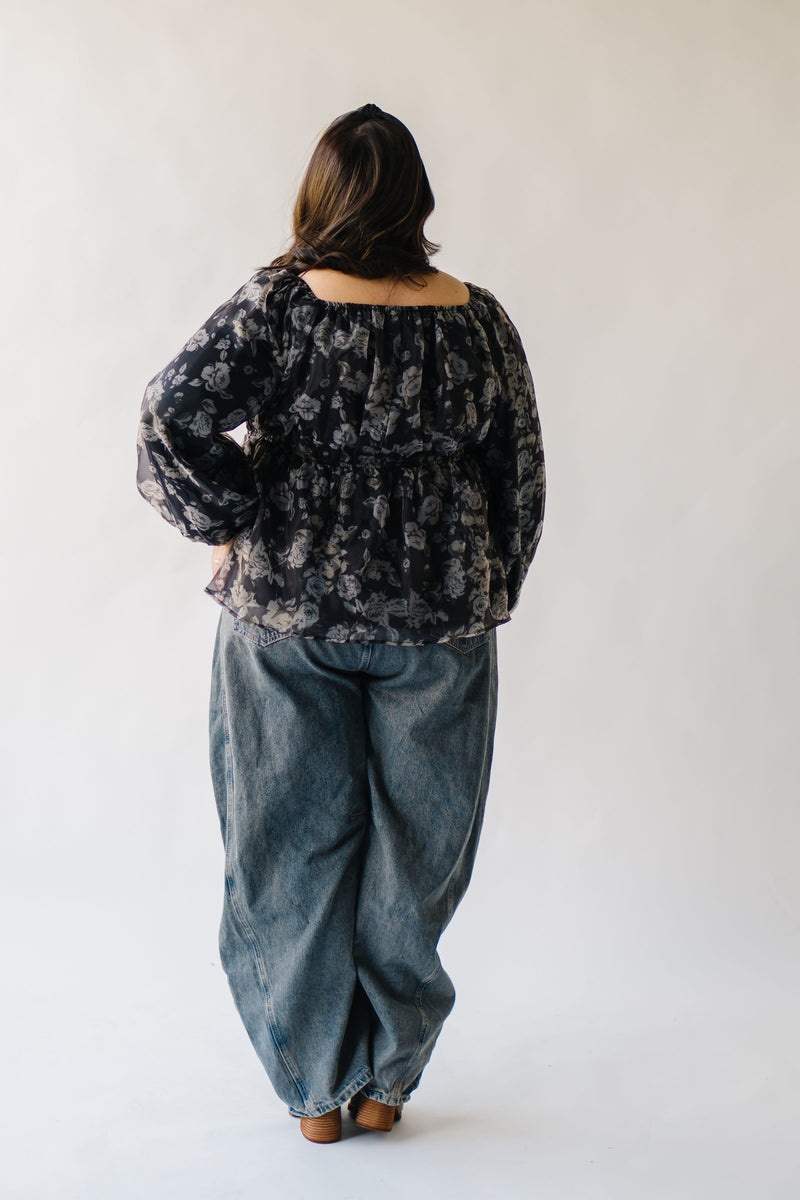 The Kenora Smocked Blouse in Black Floral