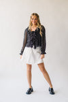 The Trudell Ruffle Ditsy Floral Blouse in Black