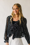 The Trudell Ruffle Ditsy Floral Blouse in Black