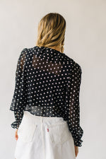 The Trudell Ruffle Ditsy Floral Blouse in Black