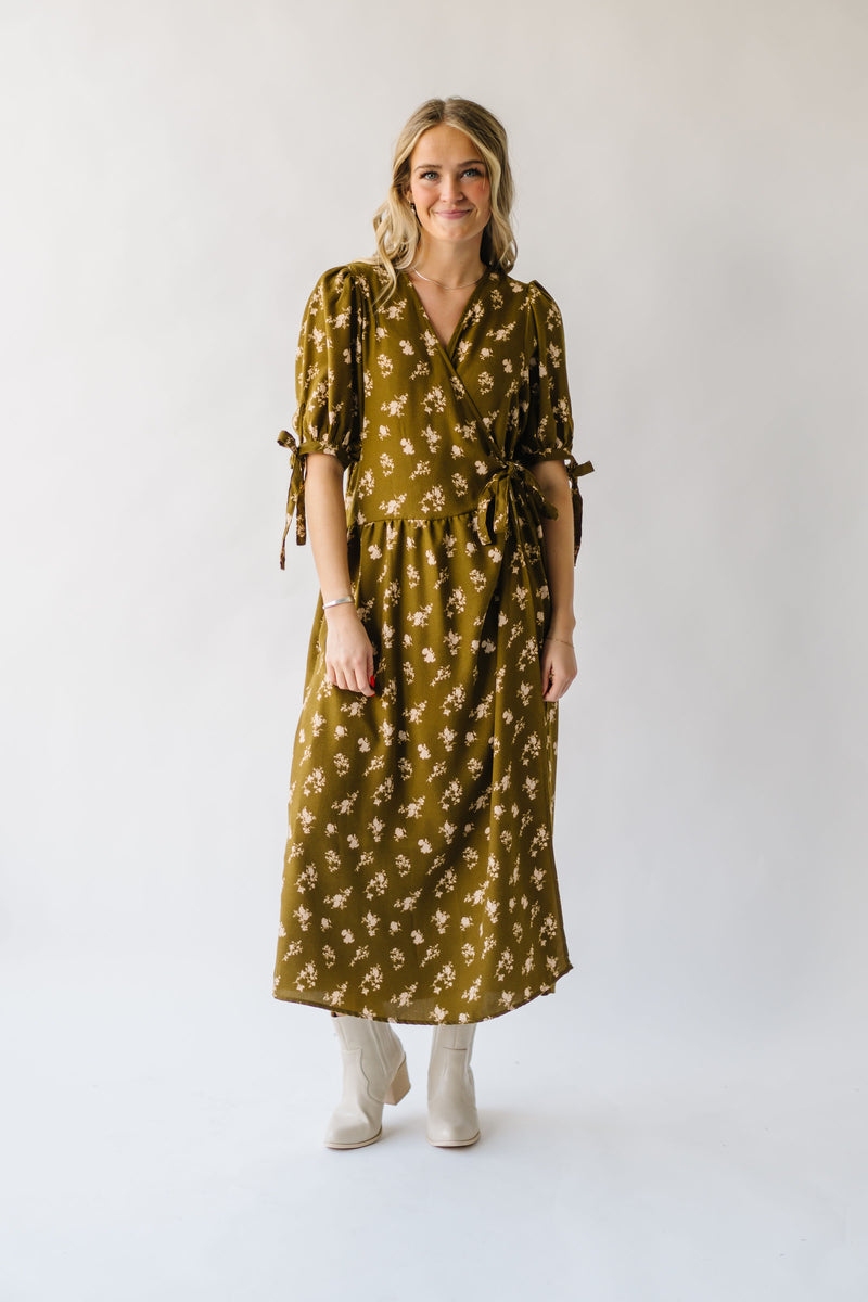 The Lonsdale Floral Midi Dress in Olive Multi