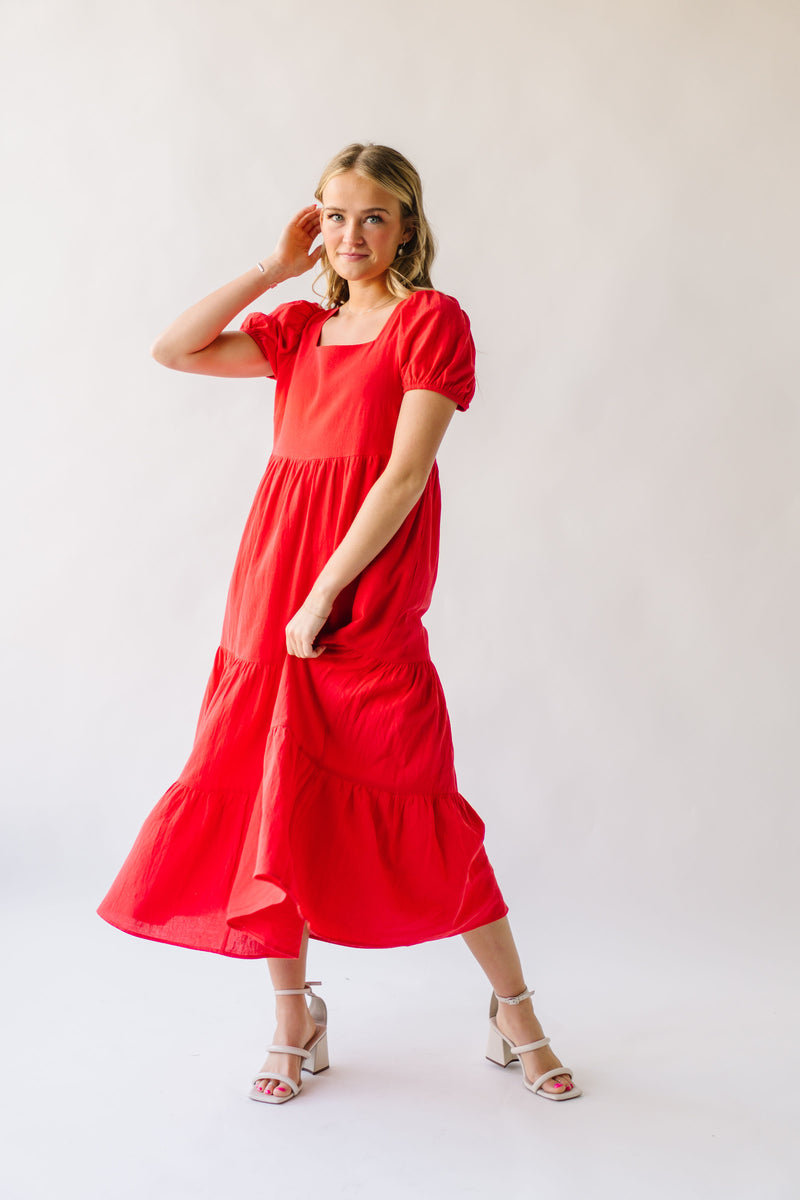 The Flinders Tiered Maxi Dress in Red