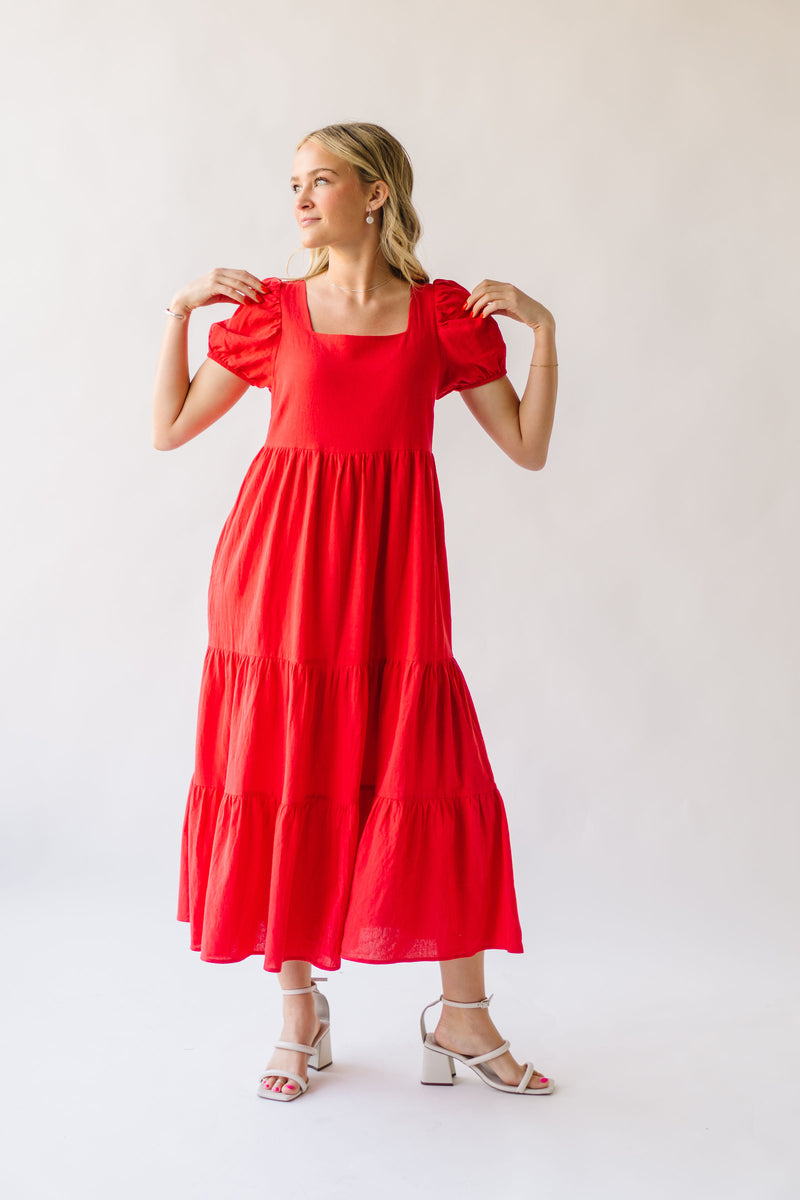 The Flinders Tiered Maxi Dress in Red