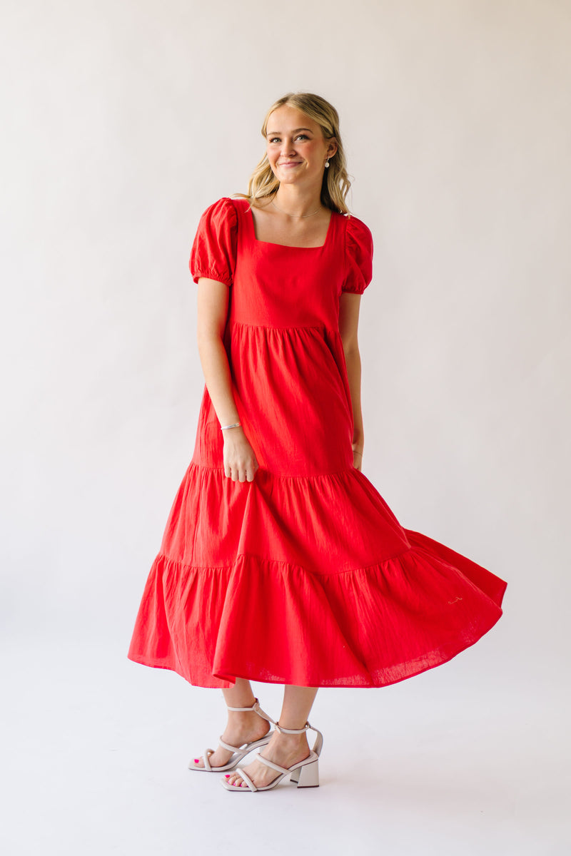 The Flinders Tiered Maxi Dress in Red