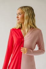 The Cupid Colorblock Dress in Pink + Red