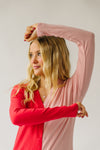 The Cupid Colorblock Dress in Pink + Red