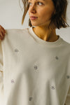 The Bayard Floral Embroidered Pullover in Cream