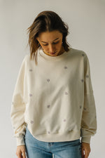 The Bayard Floral Embroidered Pullover in Cream