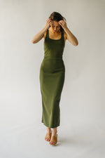 The Dray Tank Midi Dress in Olive Green