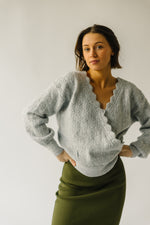The Tagger Knit Wrap Sweater in Heather Grey