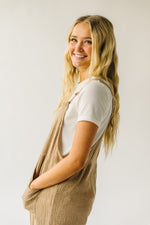 The Matteson Mineral Washed Gauze Overall in Taupe